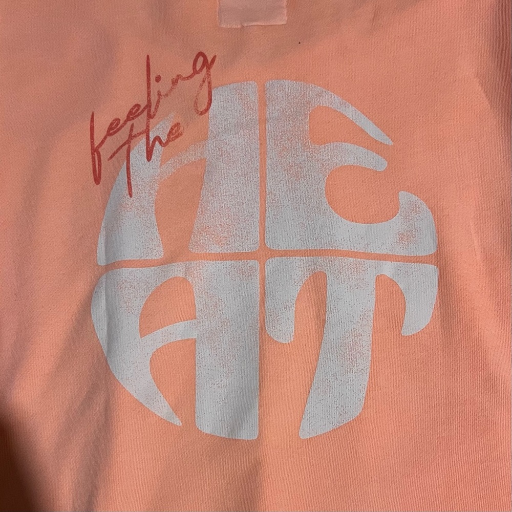 Aerie Oversized Orange Sweatshirt Voop Neck Feeling The Heat Summer Daze medium - Picture 10 of 10